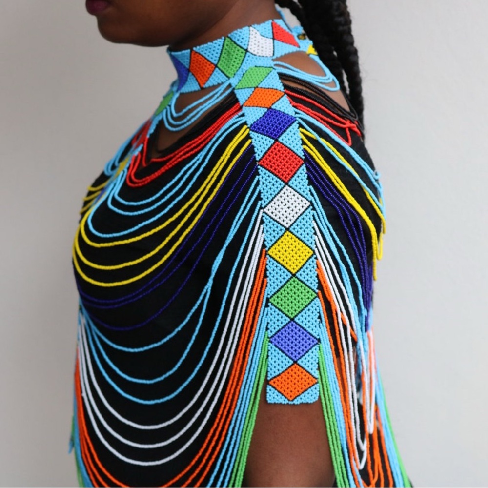 Colorful Beaded Statement Necklace - Picture 2 of 3